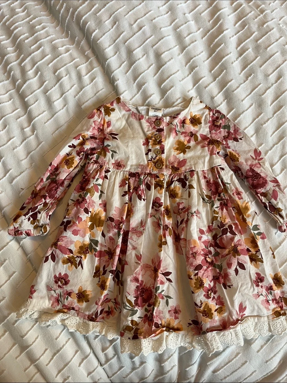 Girls' 3-Pack Dress Set - Floral, Denim & Plum - Size 12m